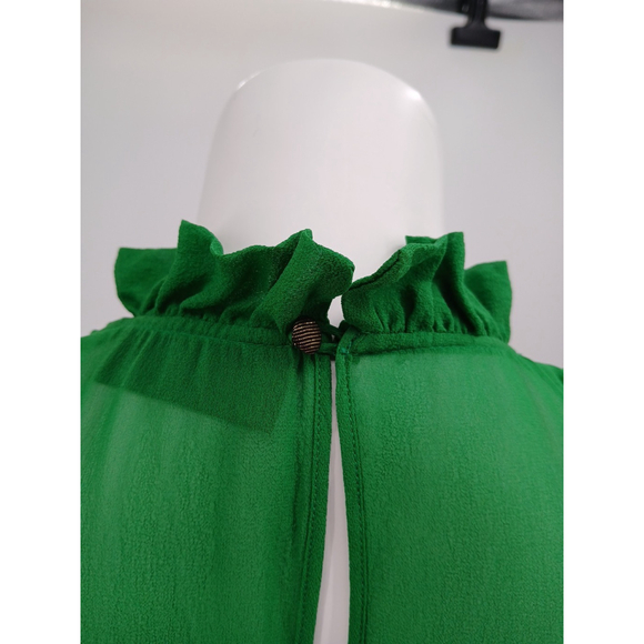 Derek Lam Italy Ruffle Dress Green Black Sz 6 Fall 2006 Vogue Runway Collection - Picture 9 of 12